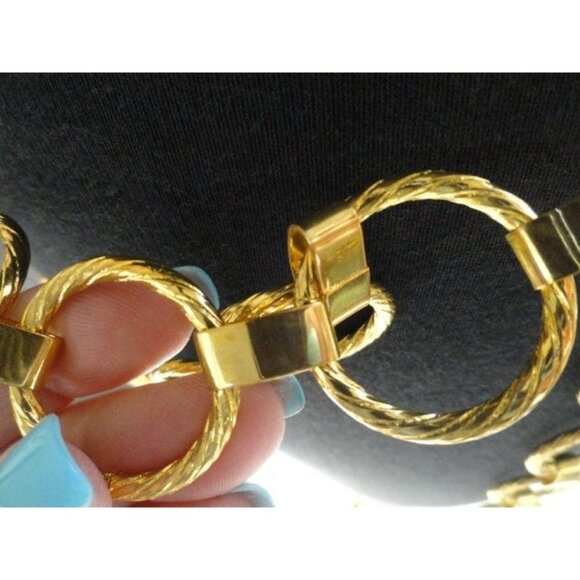 Vintage Handmade 1970\'s Gold Tone Textured \